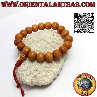 19-grain 11 mm mālā wrist bracelet. sandalwood (adjustable)
