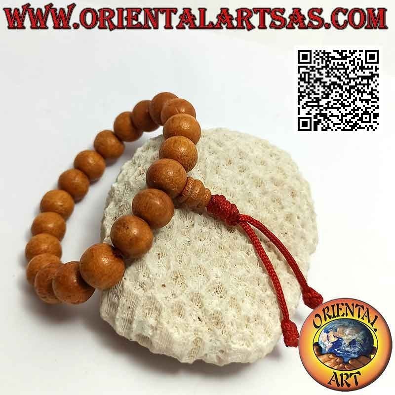 Bracciale mālā da polso da 19 grani da 11 mm. in legno di sandalo (regolabile)