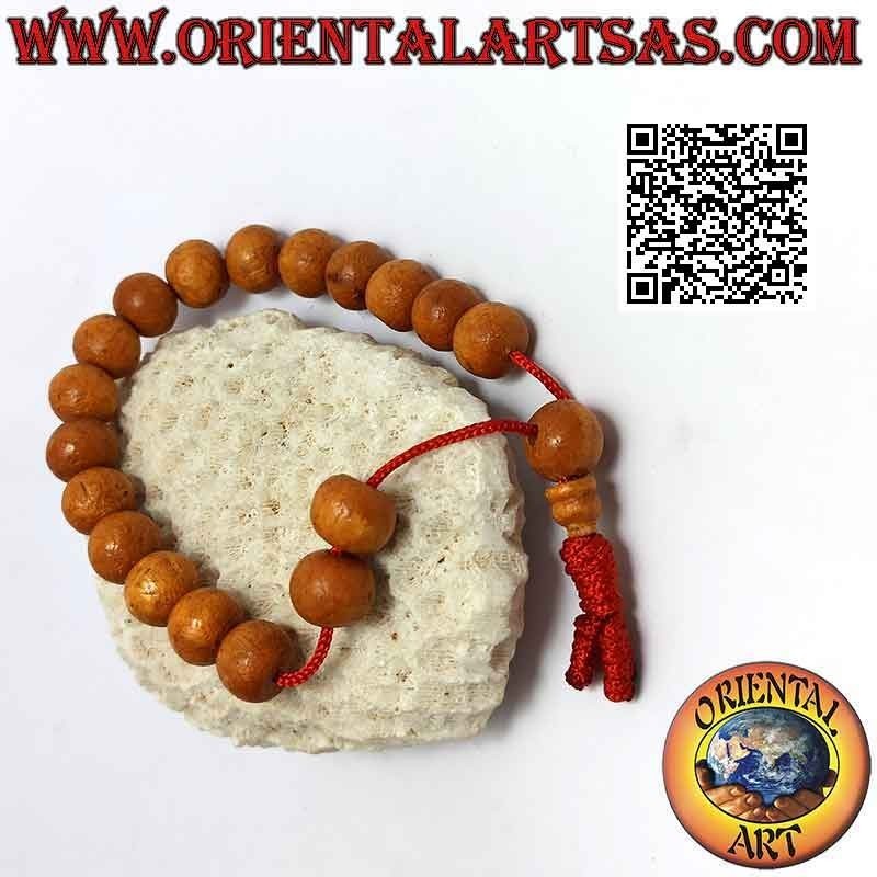 Bracciale mālā da polso da 19 grani da 11 mm. in legno di sandalo (regolabile)