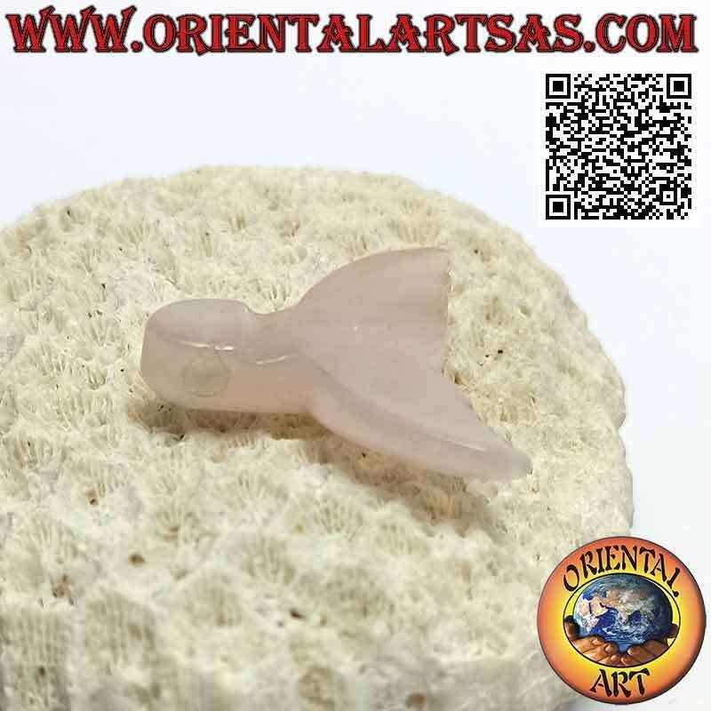 Rose Quartz Whale Tail Pendant (Pierced)