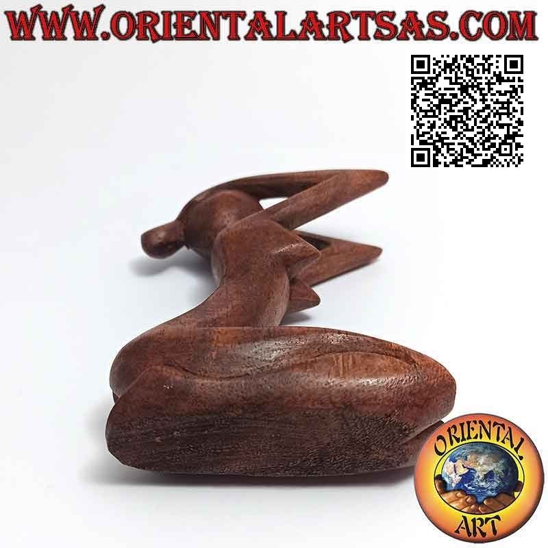 Scultura "la donna disperata" in stile abstract in legno di suar, 10 cm