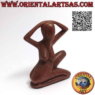 Abstrakte Skulptur "Die posierende Frau" aus Suarholz, 10 cm (B)