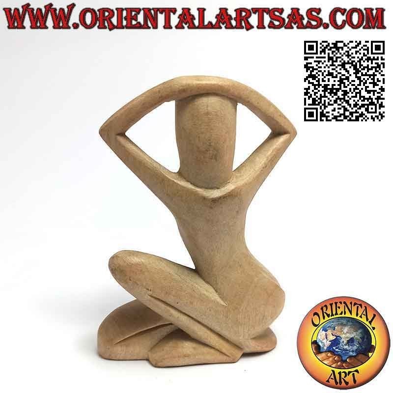 Sculpture de style abstrait "la femme qui pose" en bois de suar, 10 cm (B)