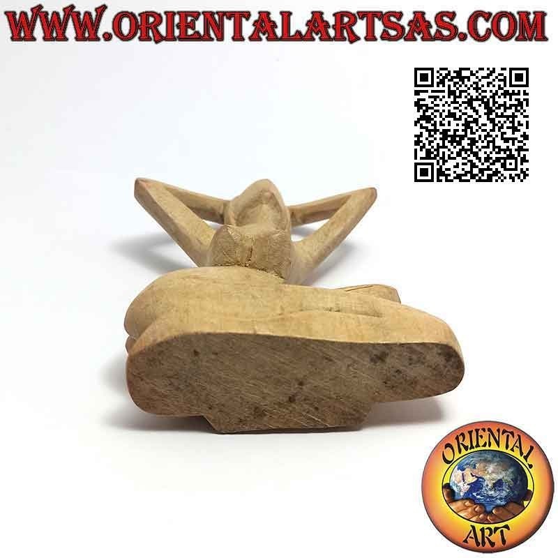 Escultura de estilo abstracto "la mujer posando" en madera de suar, 10 cm (B)