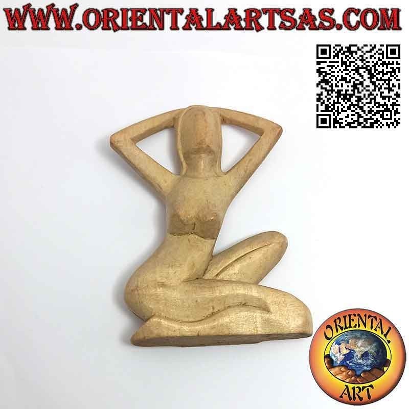 Abstrakte Skulptur "Die posierende Frau" aus Suarholz, 10 cm (B)