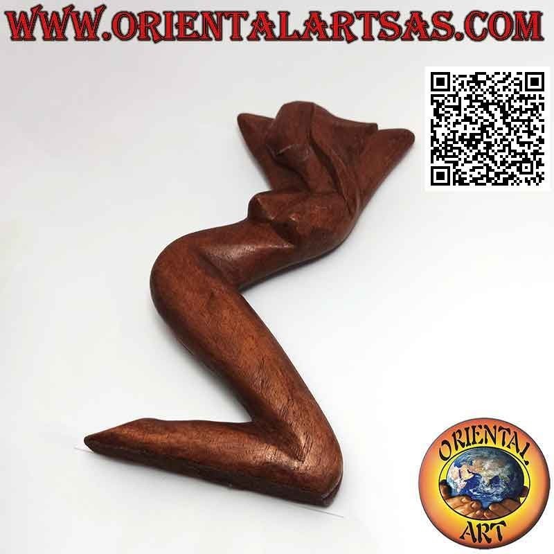 Scultura "la donna in posa" in stile abstract in legno di suar, 20 cm (A)