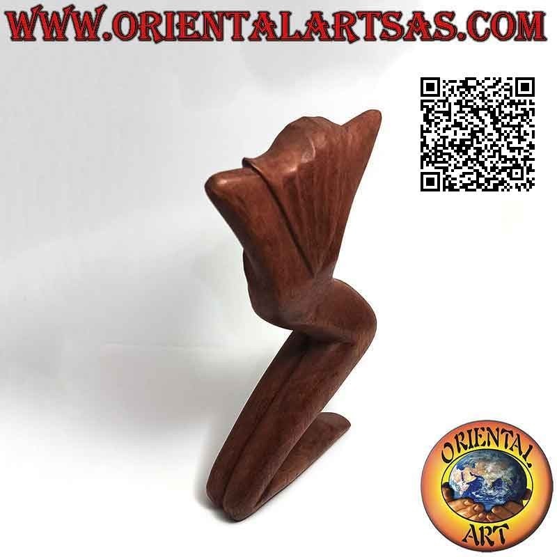Sculpture de style abstrait "la femme qui pose" en bois de suar, 20 cm (A)