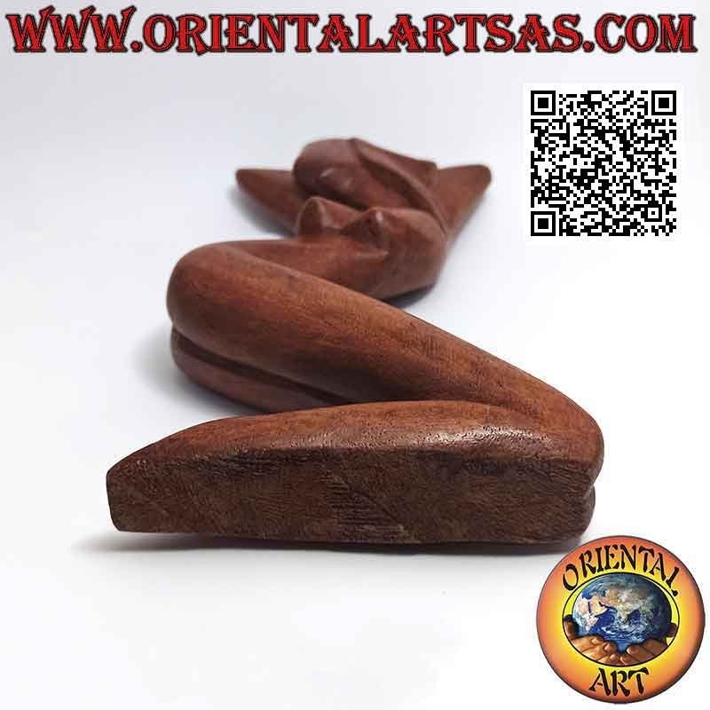 Abstract style sculpture "the posing woman" in suar wood, 20 cm (A)
