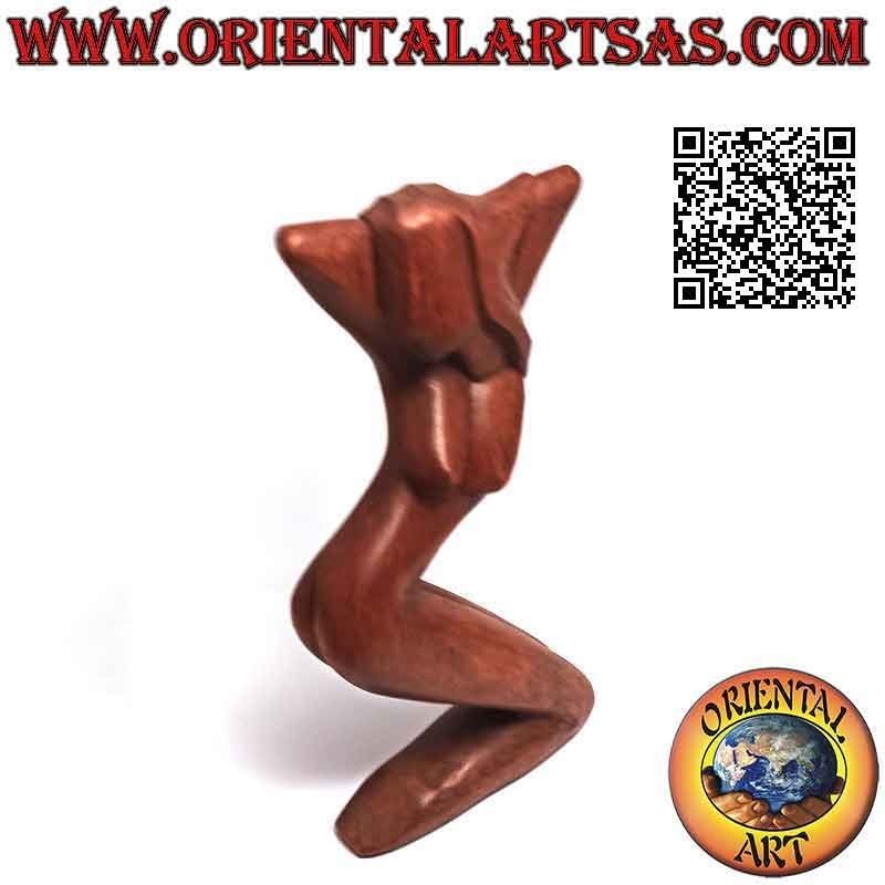 Sculpture de style abstrait "la femme qui pose" en bois de suar, 20 cm (A)
