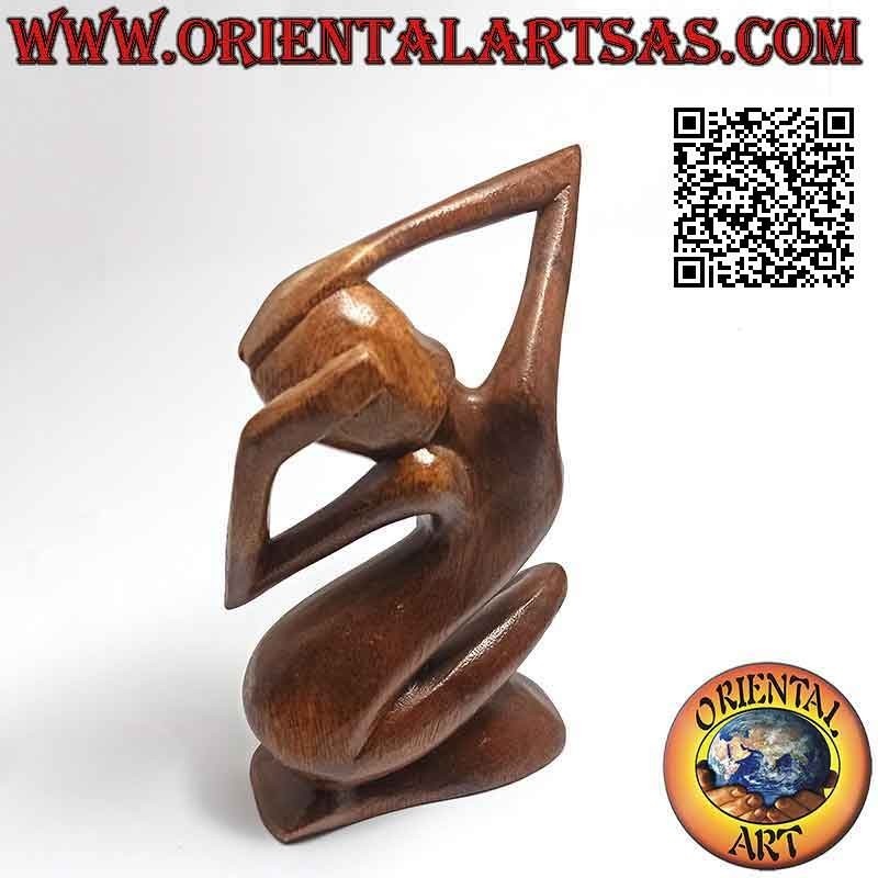 Abstract style sculpture "the posing woman" in suar wood, 20 cm (B)