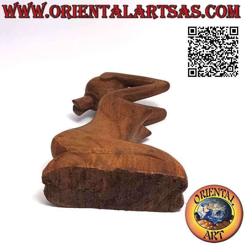 Abstrakte Skulptur "die verzweifelte Frau" aus Suarholz, 20 cm