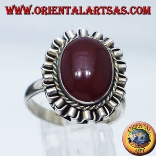 Silberring mit Karneol oval Cabochon