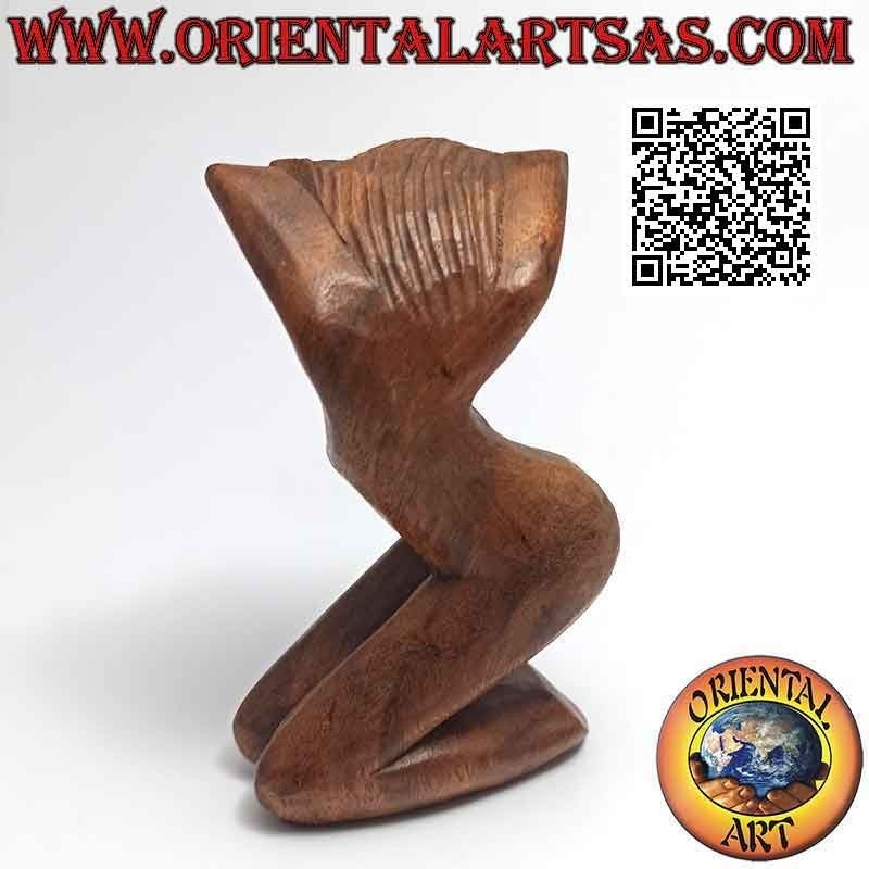 Skulptur "Die posierende Frau" im abstrakten Stil aus Suarholz, 10 cm (A)