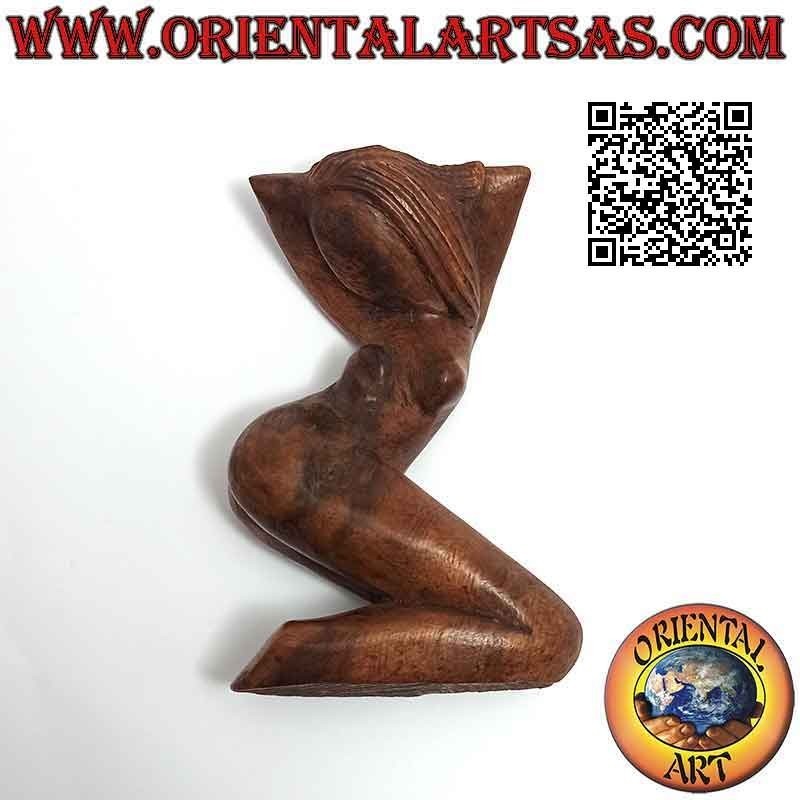Skulptur "Die posierende Frau" im abstrakten Stil aus Suarholz, 10 cm (A)