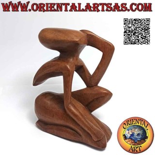 Skulptur "der Denker im Profil" im abstrakten Stil aus Suarholz, 15 cm