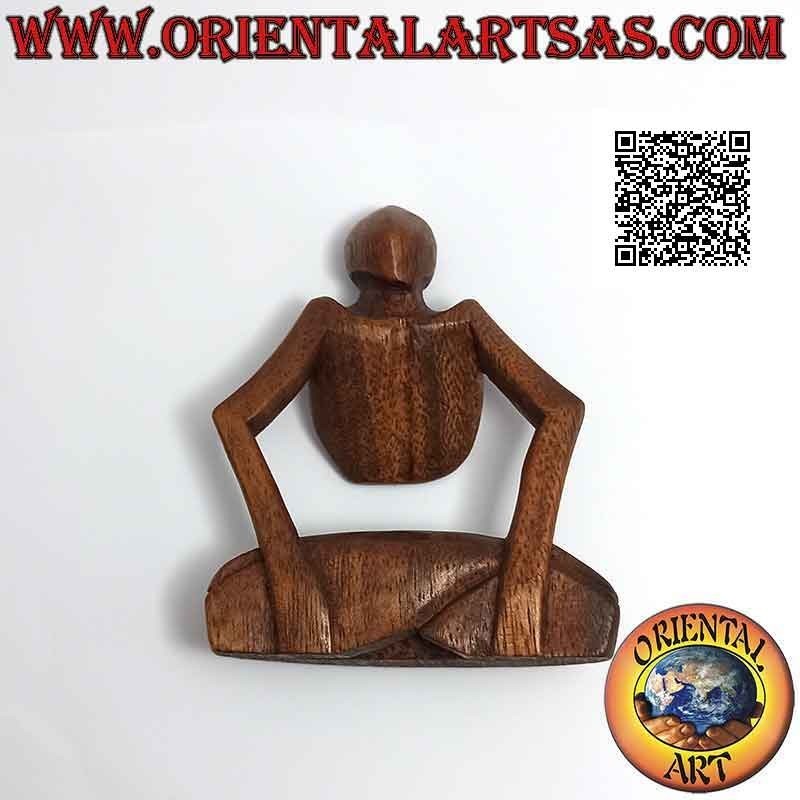 Sculpture "the position of the raised lotus" in abstract style in suar wood, 10 cm