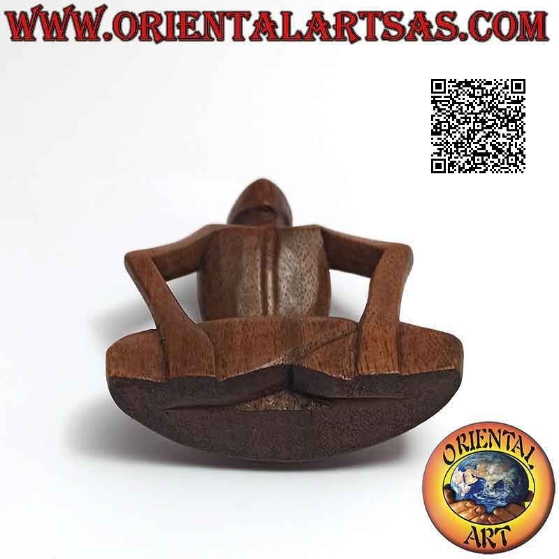 Scultura "la posizione del loto sollevato" in stile abstract in legno di suar, 10 cm