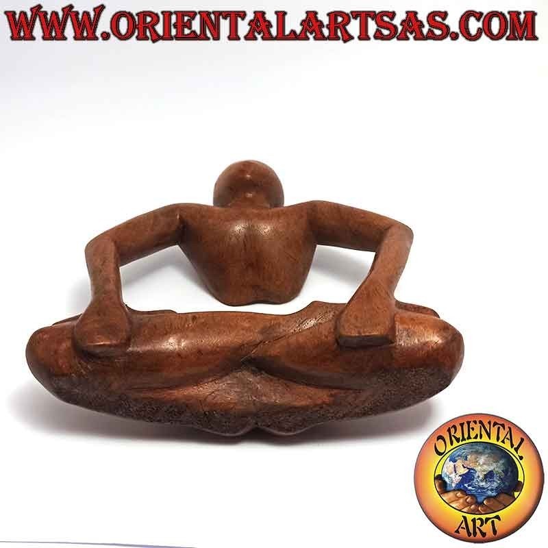 Sculpture "the position of the raised lotus" in abstract style in suar wood, 15 cm