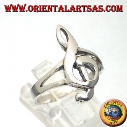 Silver ring treble clef, great
