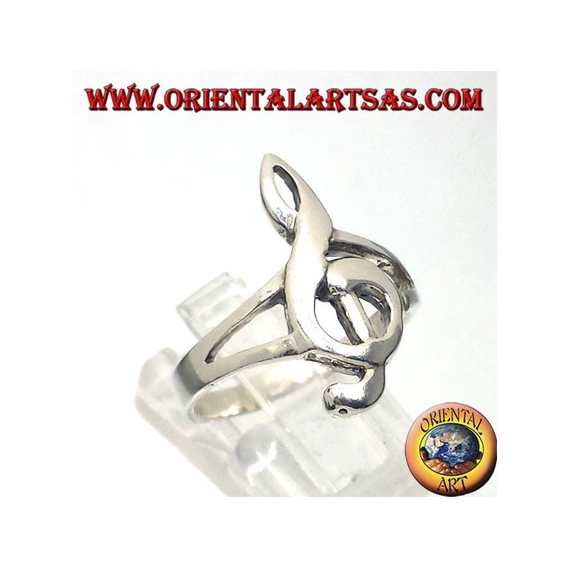 Silberring Violinschlüssel , groß