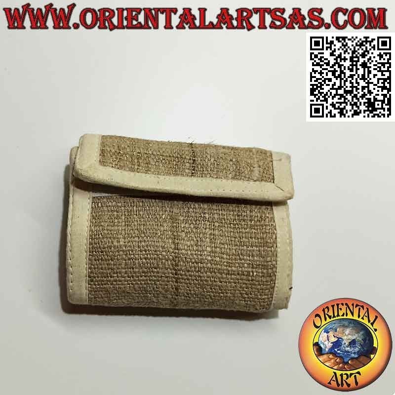 Nepalese wallet (4 pockets with 2 zips) "Buddha's eyes" in 100% hemp