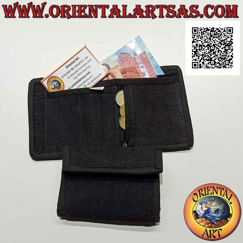 Nepalese wallet (4 pockets with 2 zips) "floral decoration with 5 mirrors" in 100% cotton (1)