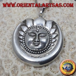 Ciondolo in argento sole luna Nepalese grande