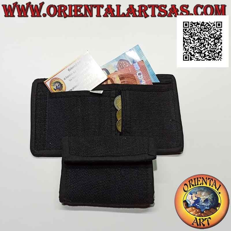 Portafogli nepalese (4 tasche con 2 zip) "decorazione floreale con 5 specchietti" in 100% cotone (2)