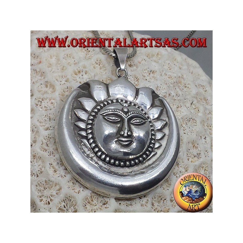 Anhänger Sonne Silbermond größte Nepali