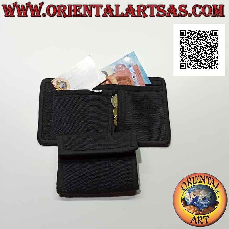 Portafogli nepalese (4 tasche con 2 zip) "decorazione floreale con 5 specchietti" in 100% cotone (3)