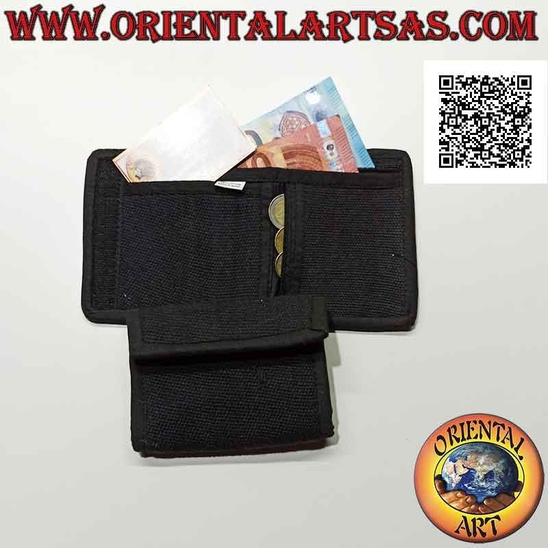 Portafogli nepalese (4 tasche con 2 zip) "decorazione floreale con 5 specchietti" in 100% cotone (5)