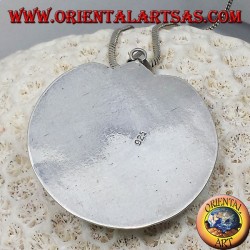 pendentif en argent, lune de soleil plus grand népalais
