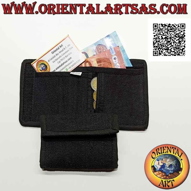 Portafogli nepalese (4 tasche con 2 zip) "decorazione floreale con 5 specchietti" in 100% cotone (6)