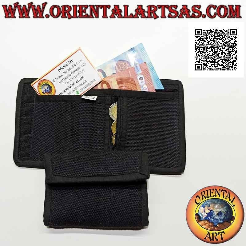 Cartera nepalí (4 bolsillos con 2 cremalleras) "flor con espejo central" en 100% algodón (6)
