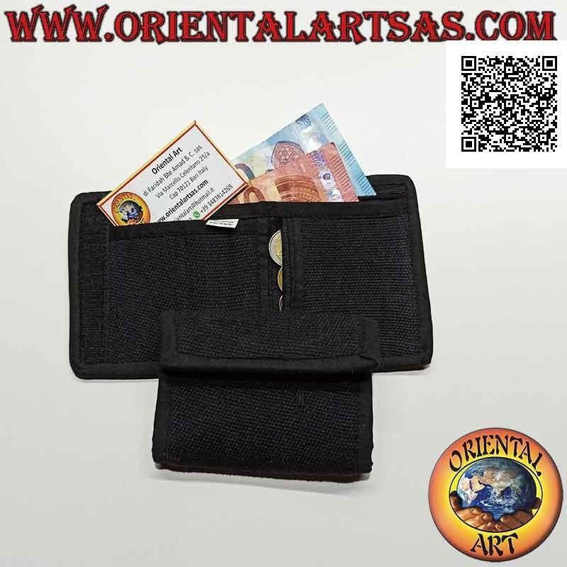 Cartera nepalí (4 bolsillos con 2 cremalleras) "decoración floral con 5 espejos" en 100% algodón (8)