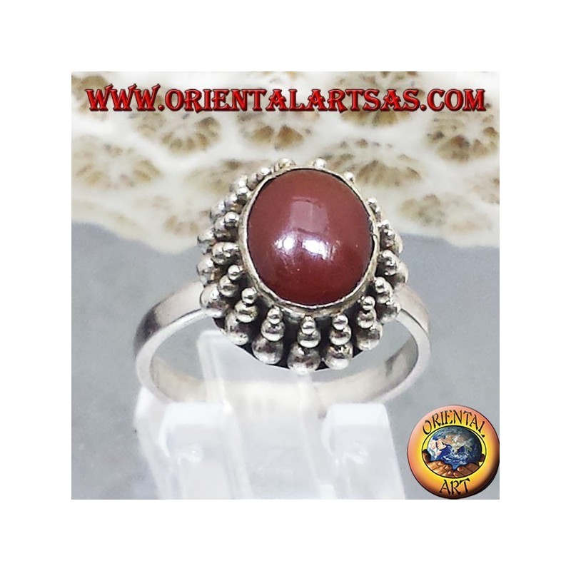 Silberring mit Karneol oval Cabochon Jayi