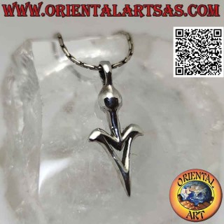 Colgante de plata, punta de flecha suave y elegante