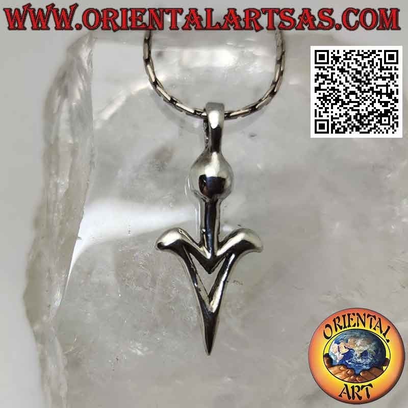Colgante de plata, punta de flecha suave y elegante