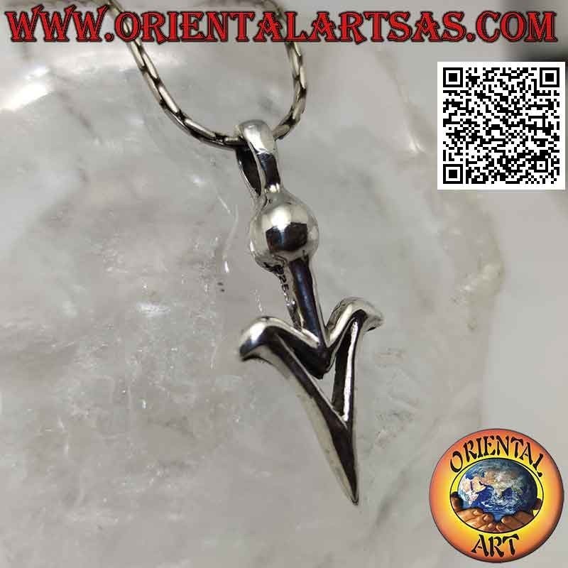 Colgante de plata, punta de flecha suave y elegante
