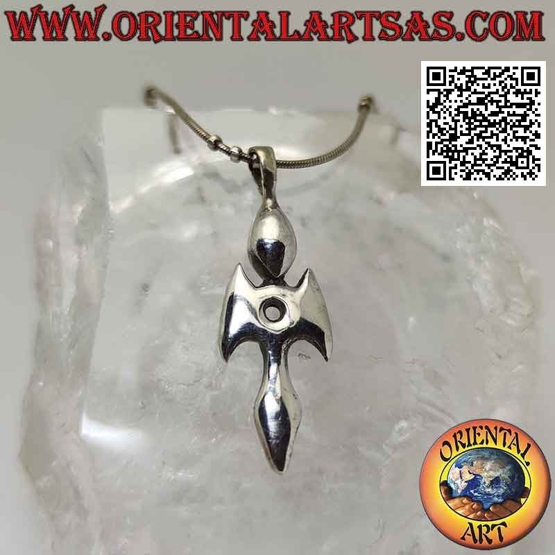 Silver pendant, dagger dagger with wide stylized and smooth handle