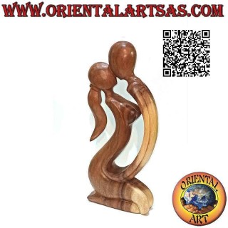 Sculpture "baiser" de style abstrait classique en bois de suar, 40 cm (transparent)