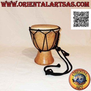 15 cm "simple" djembé bongo, light color, in mahogany wood and goatskin
