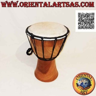 Bongo djembé "simple" de 25 cm, color claro, en madera de caoba y piel de cabra