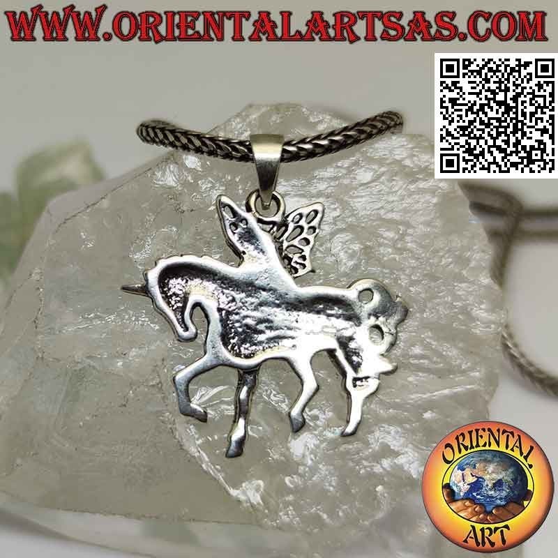 Colgante de plata, el hada del unicornio