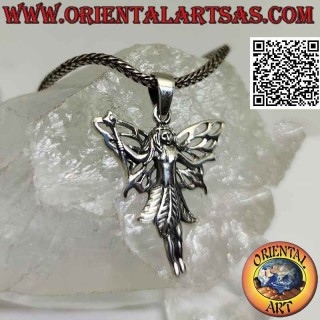 Silver pendant, the ascending fairy with a magic wand