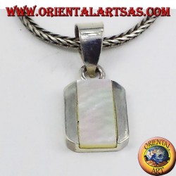 silver pendant, with rectangular mother of pearl