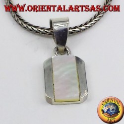 silver pendant, with rectangular mother of pearl