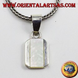 silver pendant, with rectangular mother of pearl