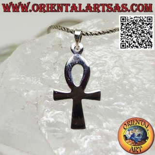 Silberanhänger, Ägyptisches Kreuz Ankh (Schlüssel des Lebens) glatt und flach