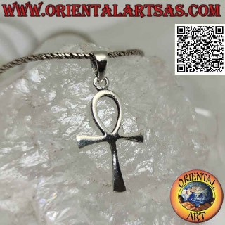 Silberanhänger, Ägyptisches Kreuz Ankh (Schlüssel des Lebens) glatt und dünn